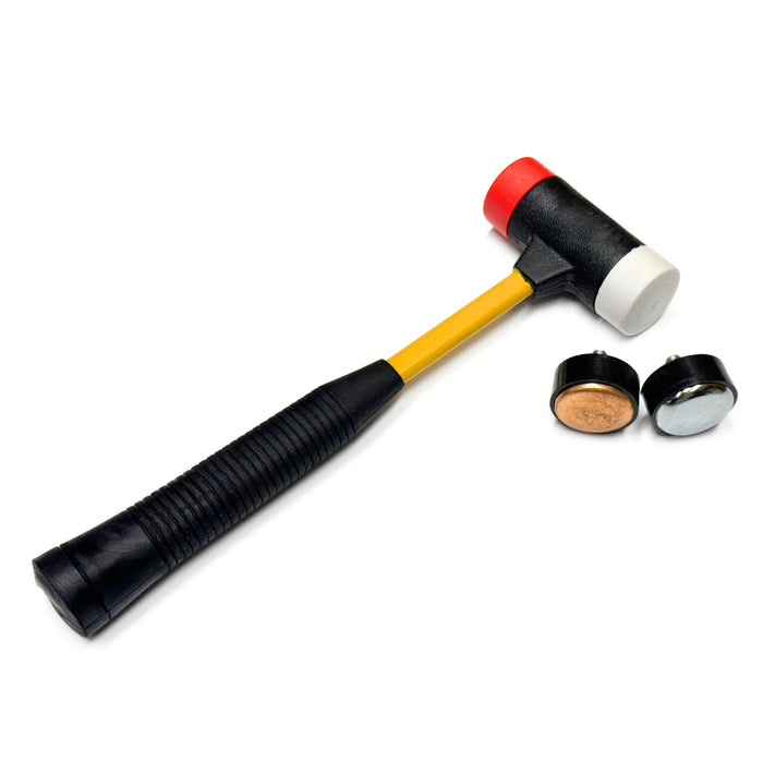 Rubber Mallet with 4 Interchangeable Heads - Steel, Brass, Nylon, Plastic