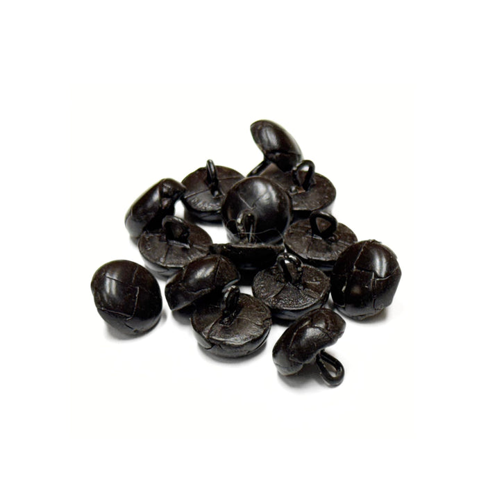 Genuine Vintage Leather Buttons - Black - Brown - Dark Brown - 6 Pack