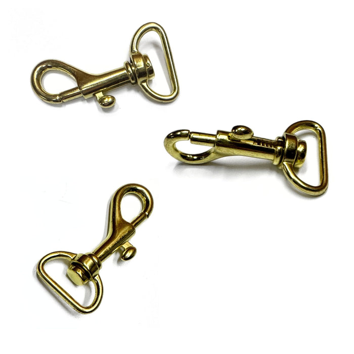 Brass Plated Snap Hook Rounded Rectangle Ring - 0.75" x 1.75"