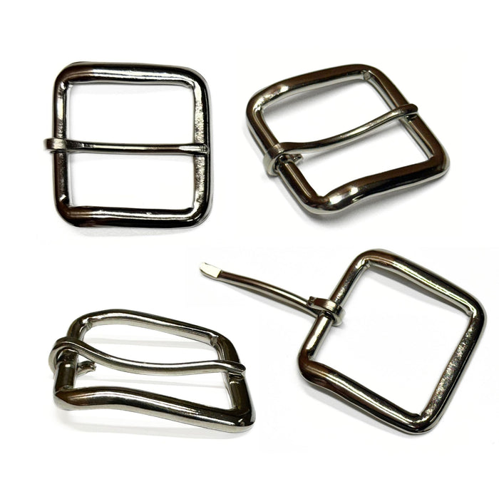 1.5" Square Nickel Belt Buckles - 12 pack