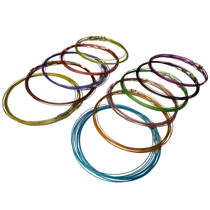 Stainless Steel Choker Necklace Chains - 12 Pack of Jewelry Making Necklace Cords