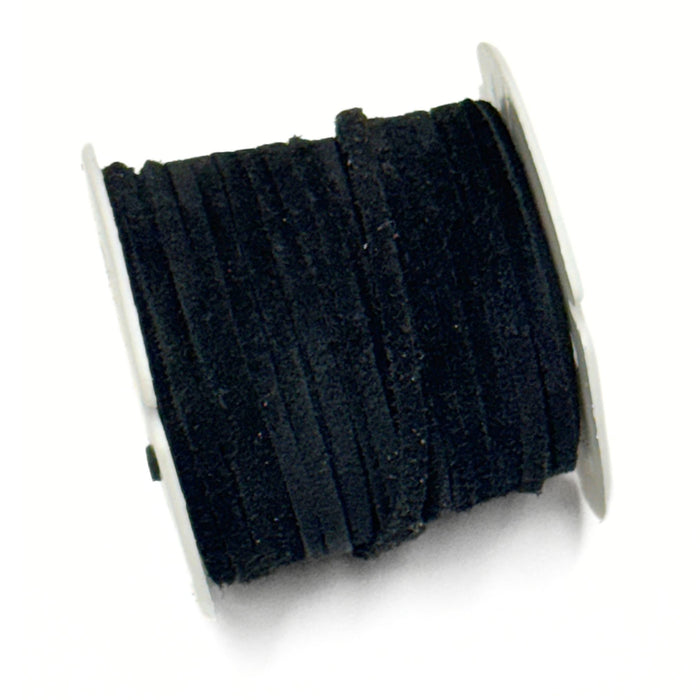 Suede Leather Lace - 1/8" x 25 yards - Black - Brown - Chocolate - Red - Cobalt - Toast - Beige - White