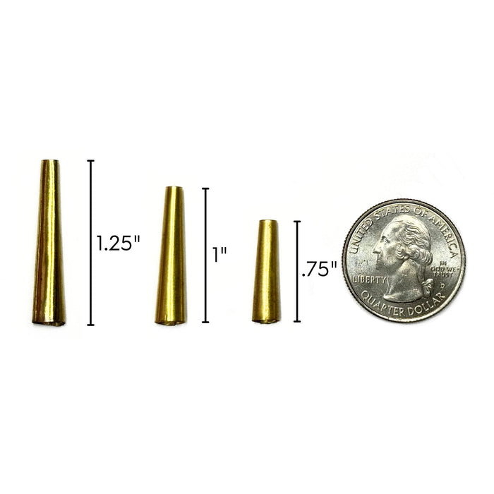 Genuine Brass Cone Beads for Jewelry Making & Crafts - 0.75" - 1" - 1.25"