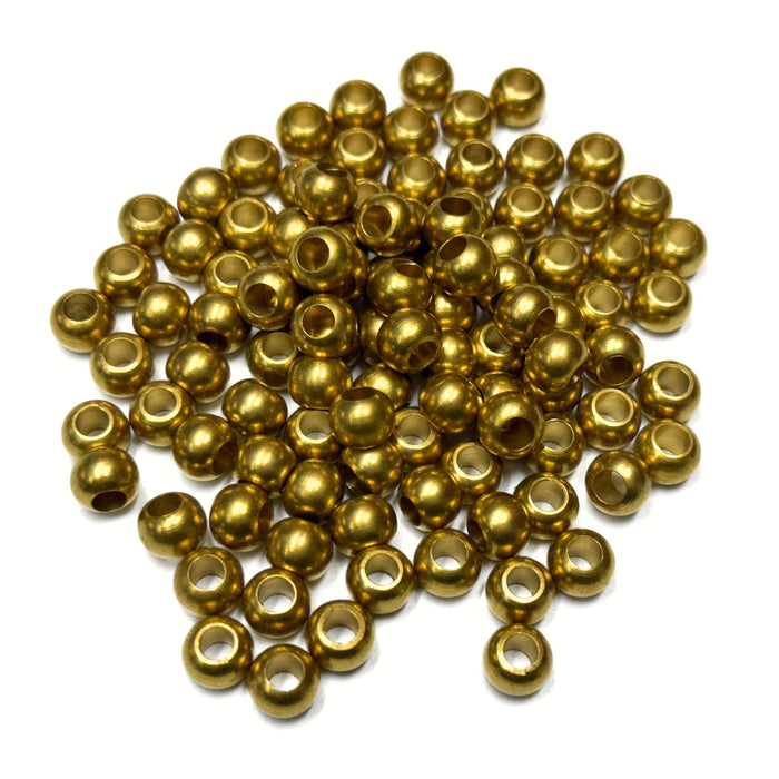French Solid Brass Beads for Crafts & Jewelry Making - 8mm - 6mm - 100 pack