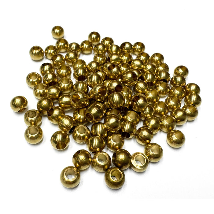 French Solid Brass Beads for Crafts & Jewelry Making - 8mm - 6mm - 100 pack