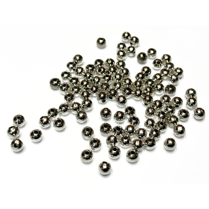 French Silver Plated Brass Beads for Crafts & Jewelry Making - 8mm - 6mm - Pack of 100 Beads