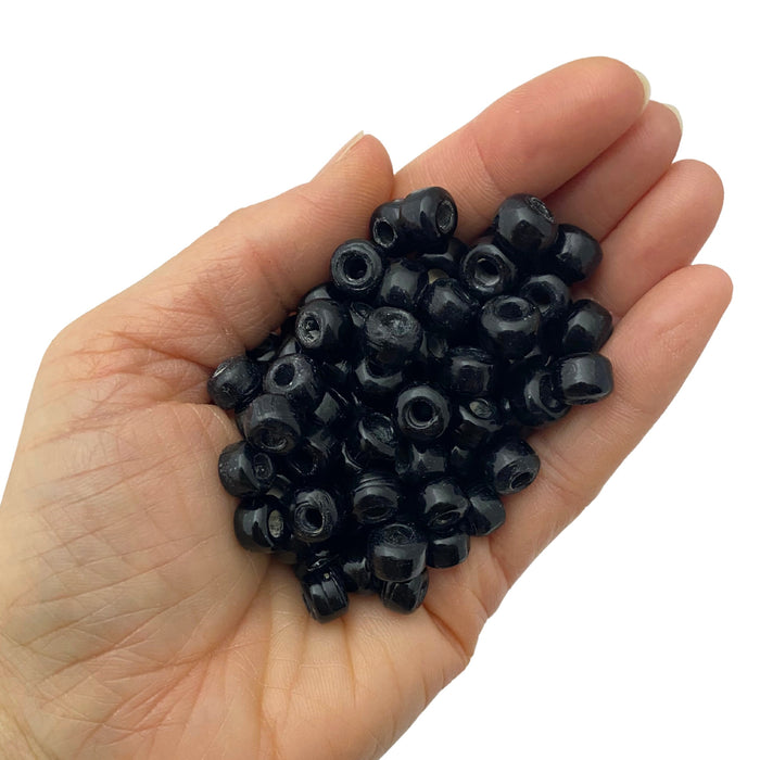 Czech Glass Crow Beads for Crafts & Jewelry Making - Black Blue Green Red White Yellow - 9 mm beads