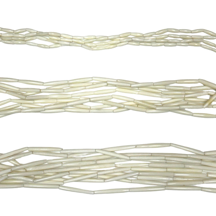 Thin White Bone Hairpipe - .5" - 1" - 1.5" - Pack of 100 Beads