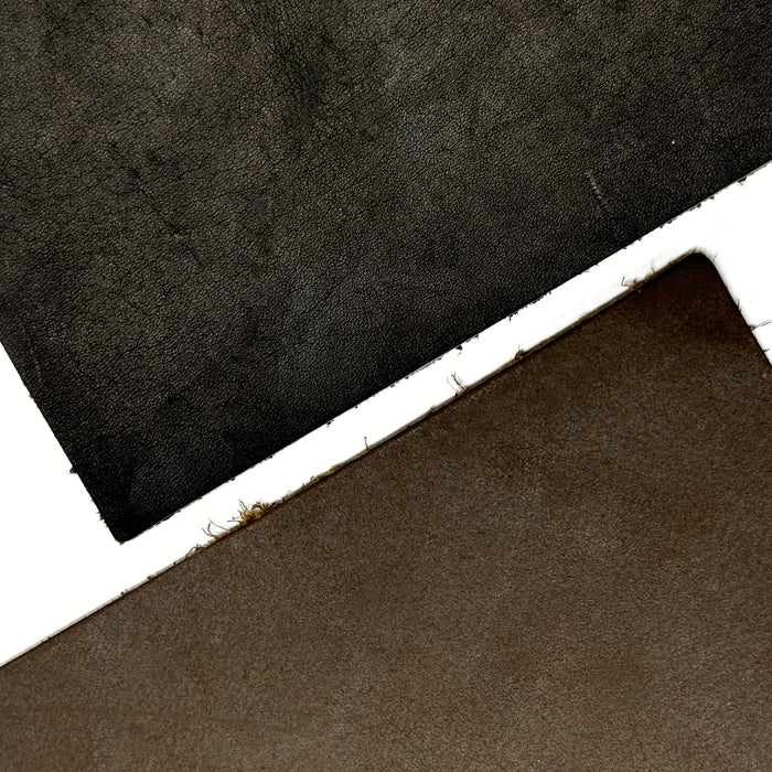 Oiled Side Square - 5 oz Cowhide Leather Square Foot Piece - Black - Brown