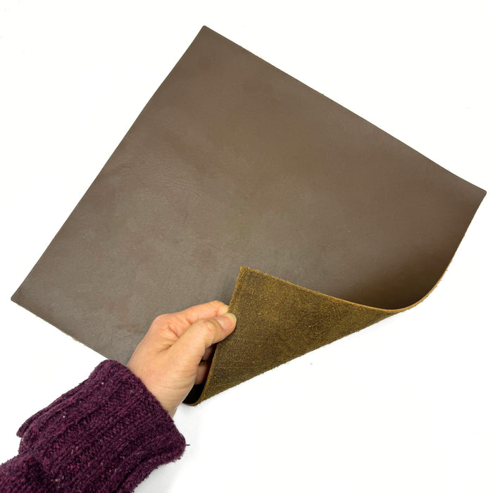 Oiled Side Square - 5 oz Cowhide Leather Square Foot Piece - Black - Brown