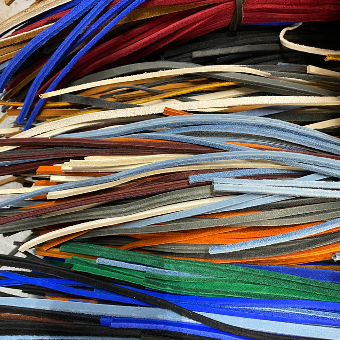 1 lb Leather Lace Bundles in 1/8", 1/4" and 3/16" - Assorted Colors