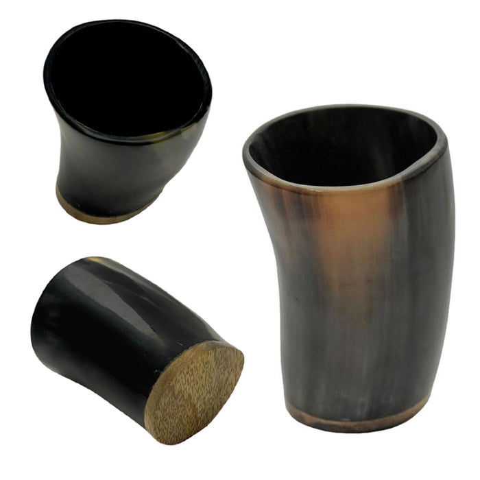 3 to 3.5 inch Polished Buffalo Horn Cup - Viking Grog Drinking Cup