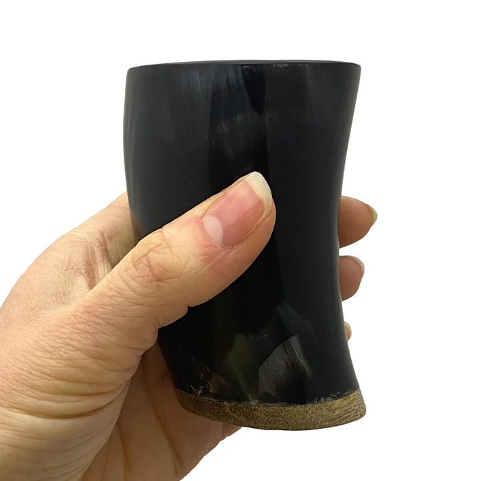 3 to 3.5 inch Polished Buffalo Horn Cup - Viking Grog Drinking Cup