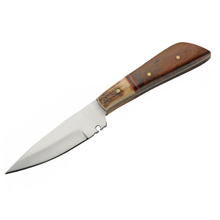 Stag Wood Patch Knife with Leather Sheath
