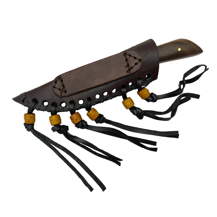 Stag Wood Patch Knife with Leather Sheath