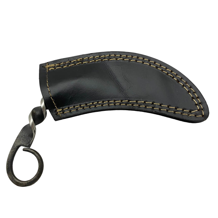 Forged Railroad Spike Twist Karambit - Unique Carbon Steel Knife