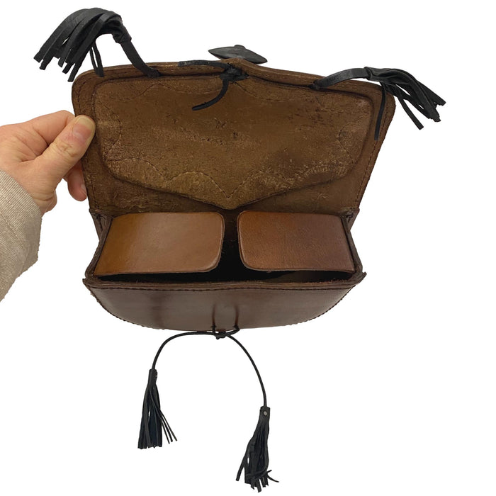 Medieval Leather Belt Bags - Outdoor Hunting Possibles Pouch - Leather Hip Purse - Utility Saddle Bag