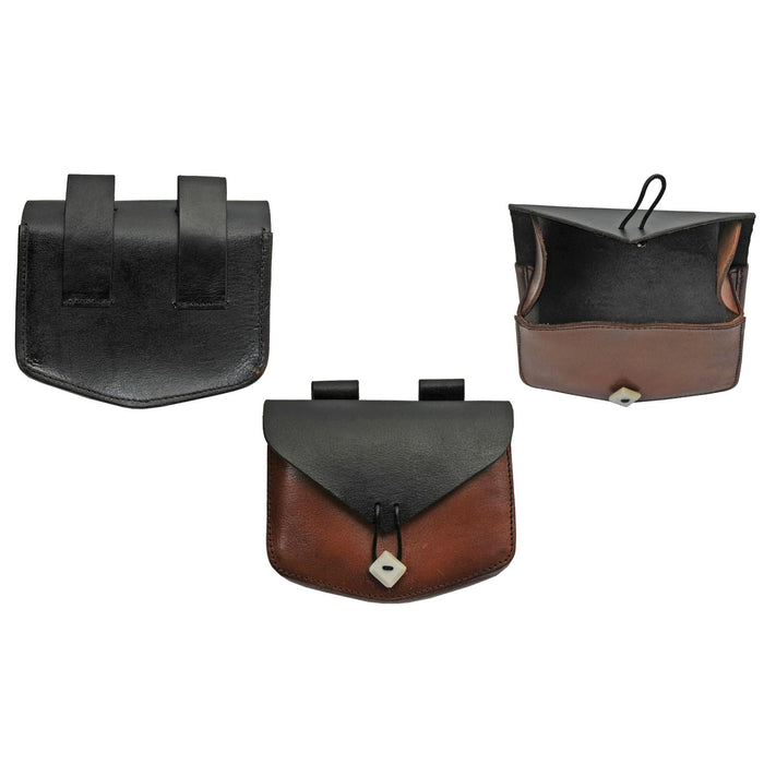 Medieval Leather Belt Bags - Outdoor Hunting Possibles Pouch - Leather Hip Purse - Utility Saddle Bag