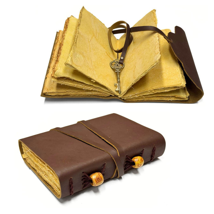 Vintage Leather Journal with Key Wrap