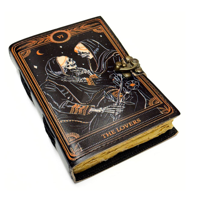 Vintage Leather Journal with Tarot Card Design