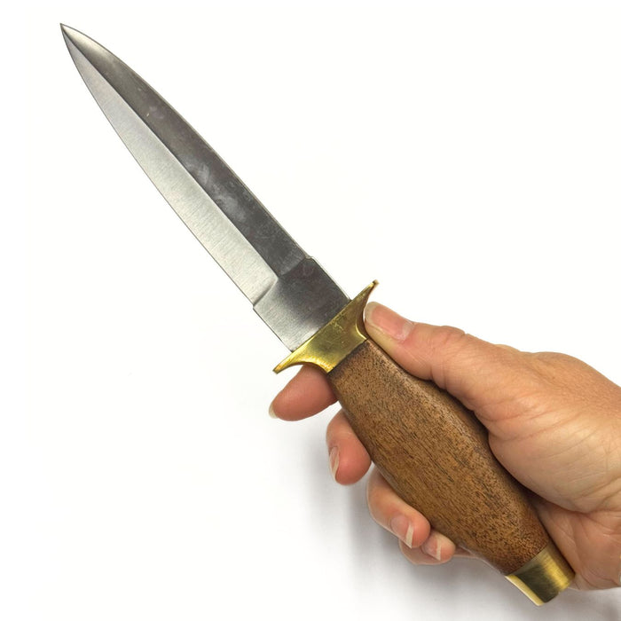 Double Edge Boot Knife with Wooden Handle