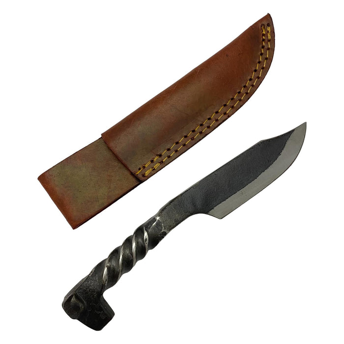 Twisted Railroad Spike Carbon Steel Knife