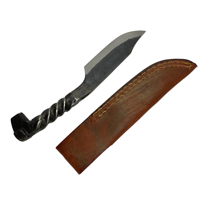 Twisted Railroad Spike Carbon Steel Knife