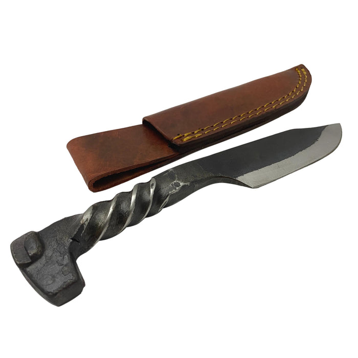 Twisted Railroad Spike Carbon Steel Knife