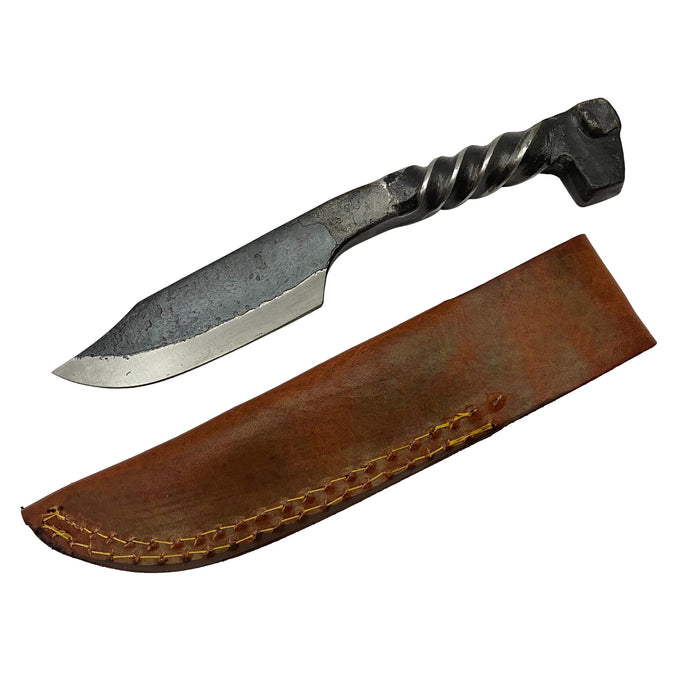 Twisted Railroad Spike Carbon Steel Knife