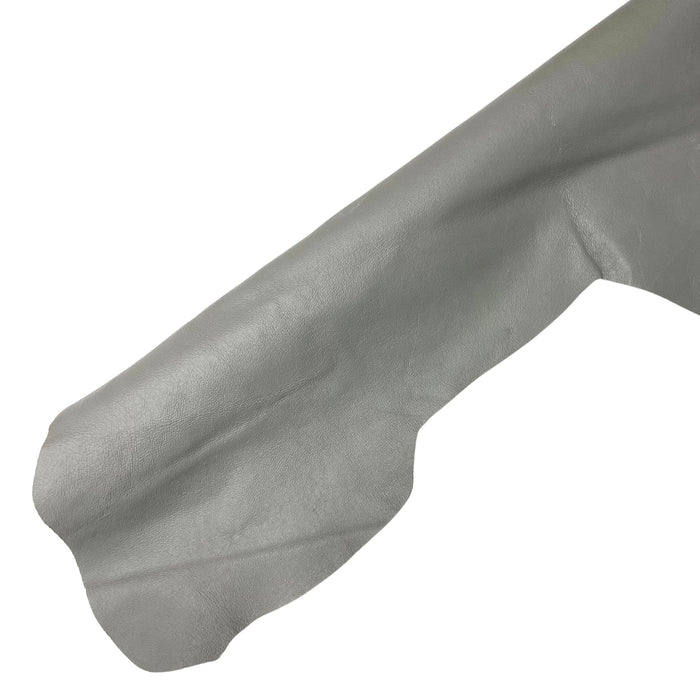 Silver Pigskin Split Leather Hide - Glossy grey