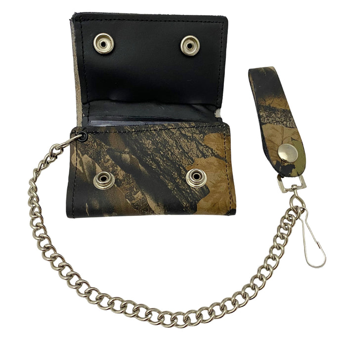 Camouflage Trucker Wallets with Chain - Trifold or Snap Closure