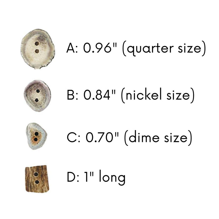 Antler Buttons for Crafts - 12 pack