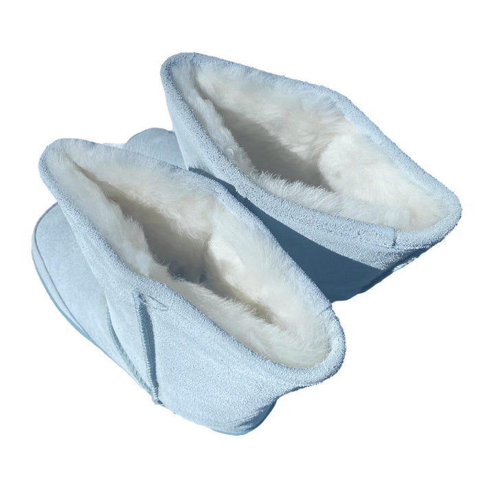 10" Blue Boots - Genuine Sheepskin Slip On Boots