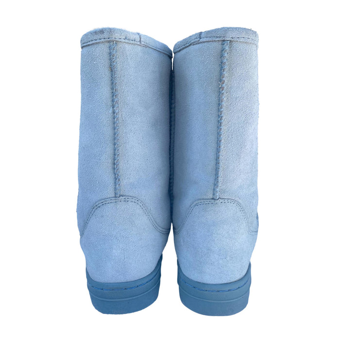 10" Blue Boots - Genuine Sheepskin Slip On Boots