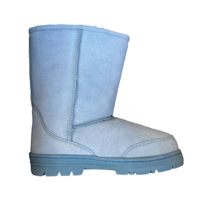 10" Blue Boots - Genuine Sheepskin Slip On Boots