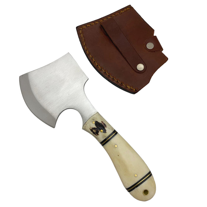 7.5 inch Hatchet with Bone and Stag Handle