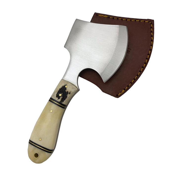 7.5 inch Hatchet with Bone and Stag Handle