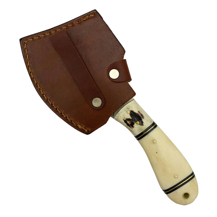7.5 inch Hatchet with Bone and Stag Handle
