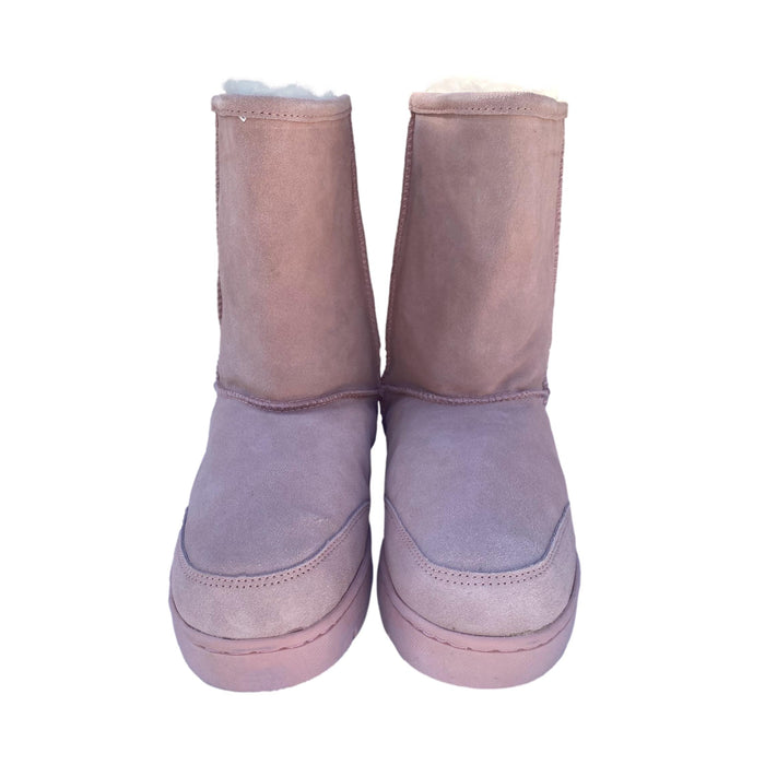 10" Light Pink Boots - Genuine Sheepskin Slip On Boots