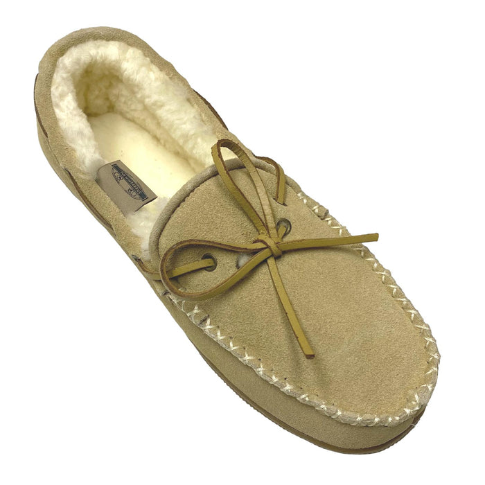 LU Classic Shearling Men's Moccasins - Men's Sheepskin Loafers Indoor Outdoor Slippers