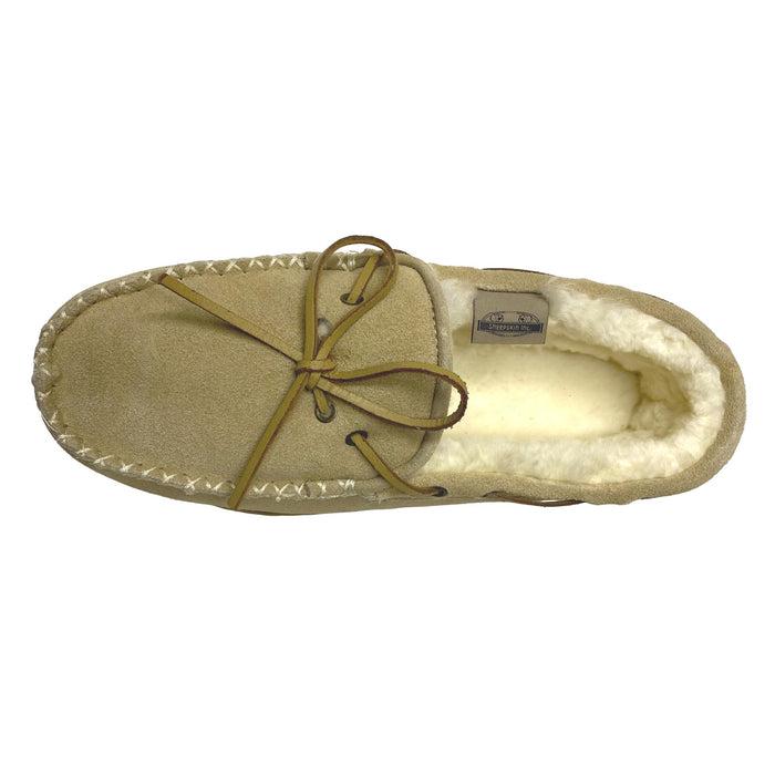 LU Classic Shearling Men's Moccasins - Men's Sheepskin Loafers Indoor Outdoor Slippers