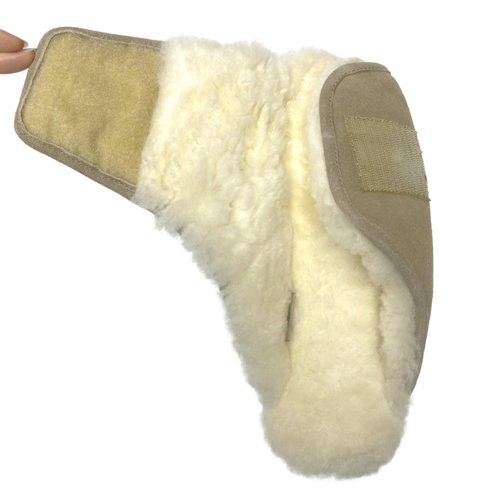 LU Women's Sheepskin Step-Ins - Adjustable Scuffs Shearling Slippers