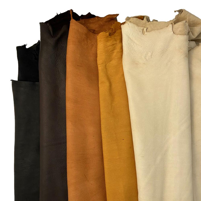 Miscellaneous Assorted Deerskin Leather Hides - 3 oz - B Grade
