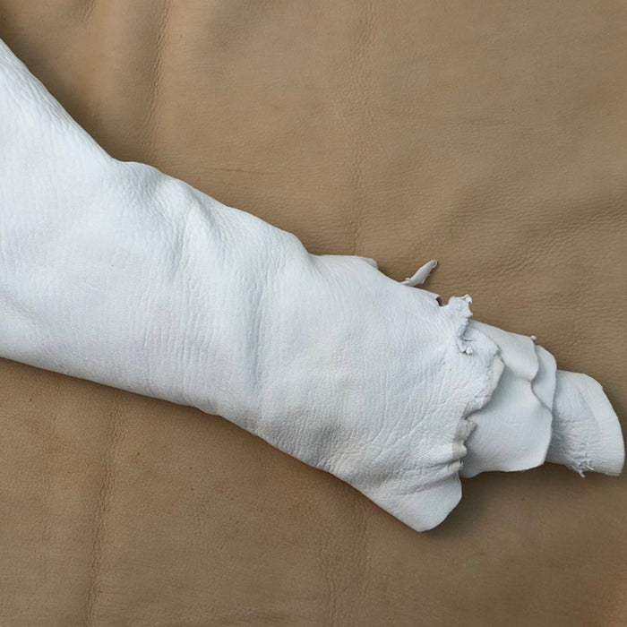 White Soft Deerskin Leather Hide - A Grade - B Grade - 3-4 oz.