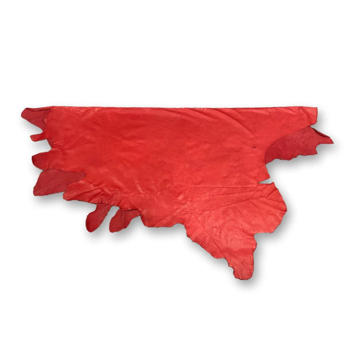 Red Upholstery Leather - Large Full Hides - Extra Large Full Hides - Die Cut Cowhide Squares