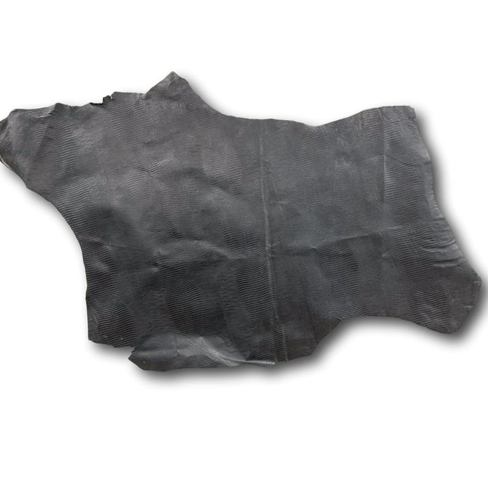 Lizard Print Black Lining Leather Hide - 2 oz Cowhide Split - 8-13 Square Feet