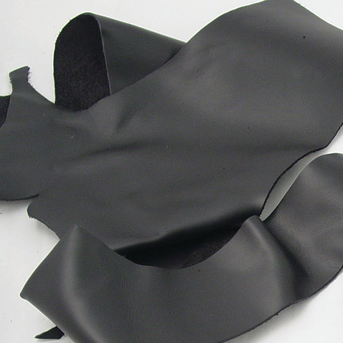 Large Black Leather Pieces - 4-5 oz Black Leather Scraps