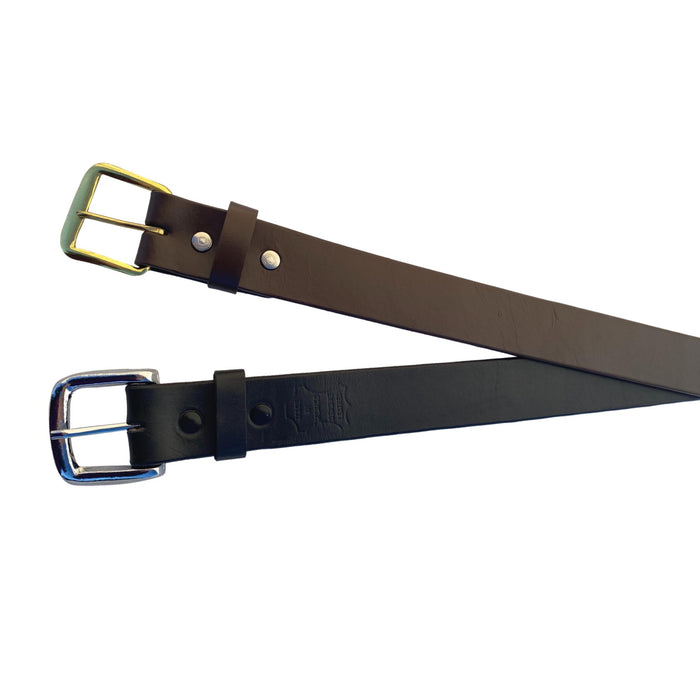 Finished Leather Dress Belts - Black - Brown