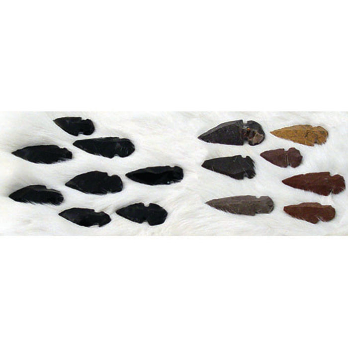 Economy Grade Arrowheads - Obsidian & Stone Assorted Arrowheads