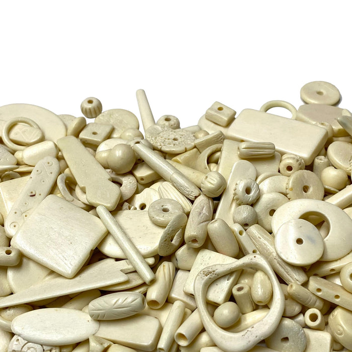 Assorted Bone Buttons, Beads, Spaces, and other Accessories
